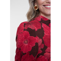 Geisha Top Brown Red