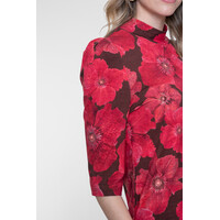 Geisha Top Brown Red