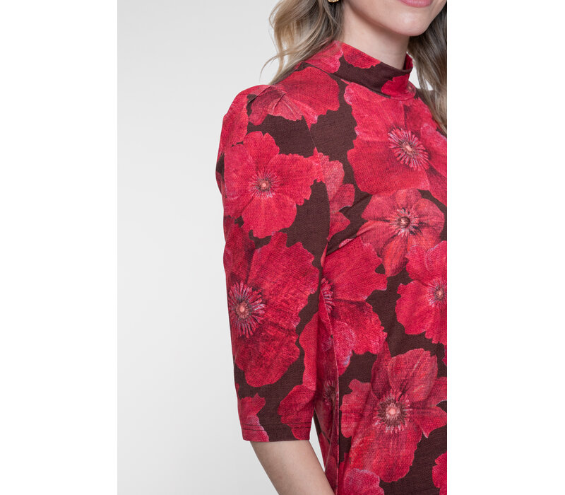 Geisha Top Brown Red