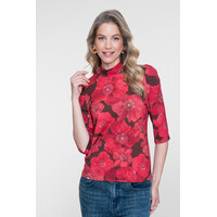 Geisha Top Brown Red
