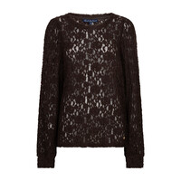 Red Button Top Lace Espresso