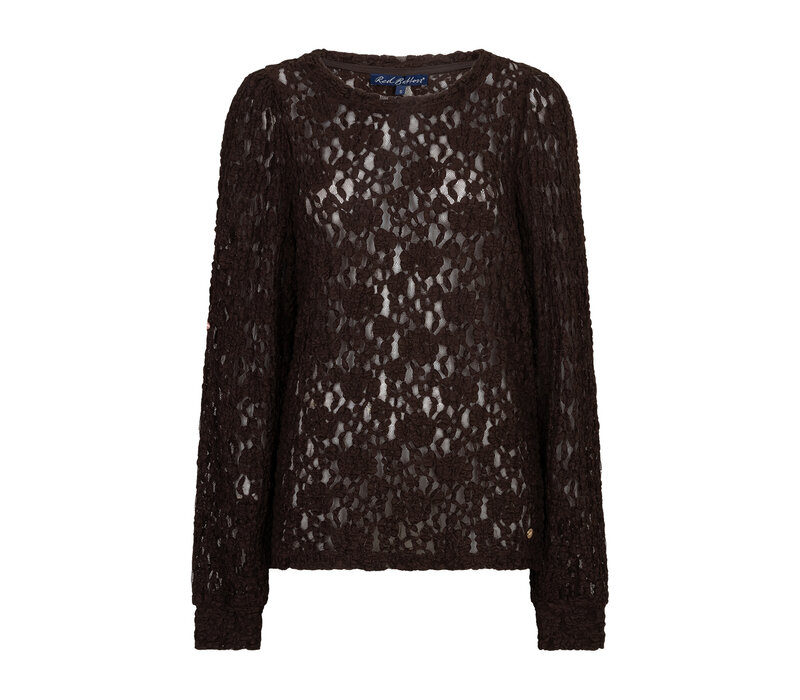 Red Button Top Lace Espresso