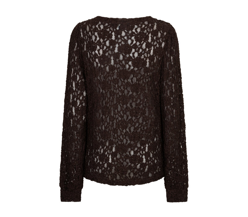 Red Button Top Lace Espresso
