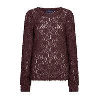 Red Button Top Lace Burgundy