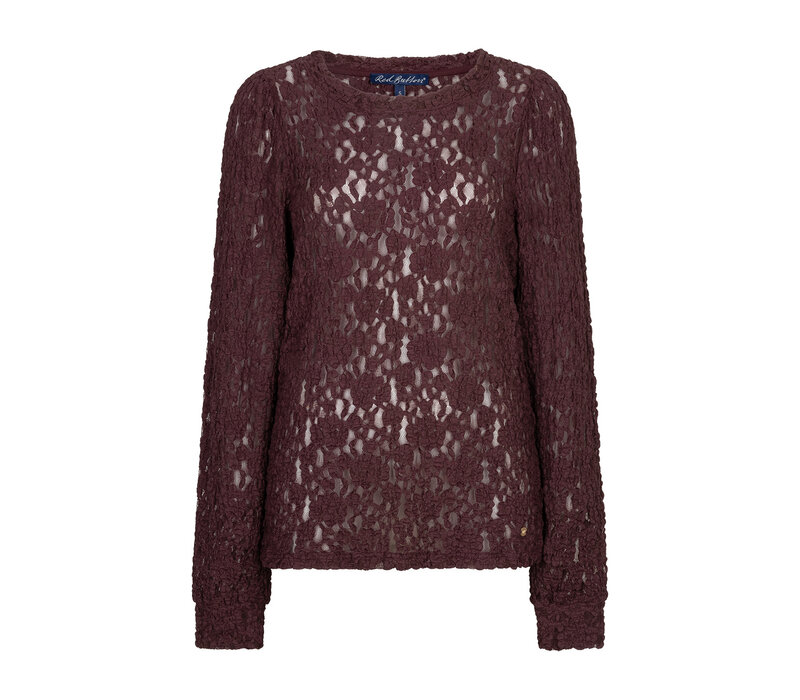 Red Button Top Lace Burgundy