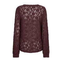 Red Button Top Lace Burgundy