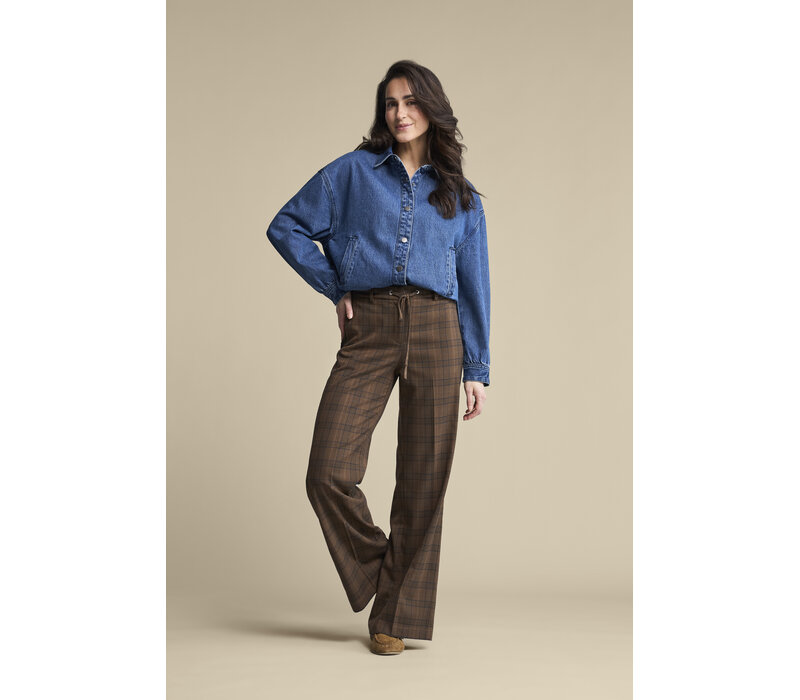 Red Button Claudette Multi Check L33 Brown Blue