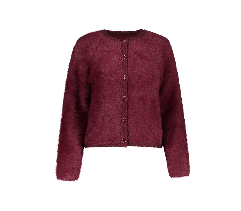 Geisha Cardigan Hairy Burgundy