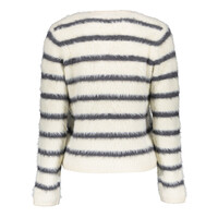 Geisha Cardigan Stripe Hairy Off White
