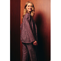 Helena Hart Blazer Nick Lano Lurex Donegal Tweet Burgundy