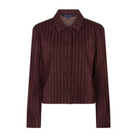 Red Button Jacket Punta Pinstripe Burgundy