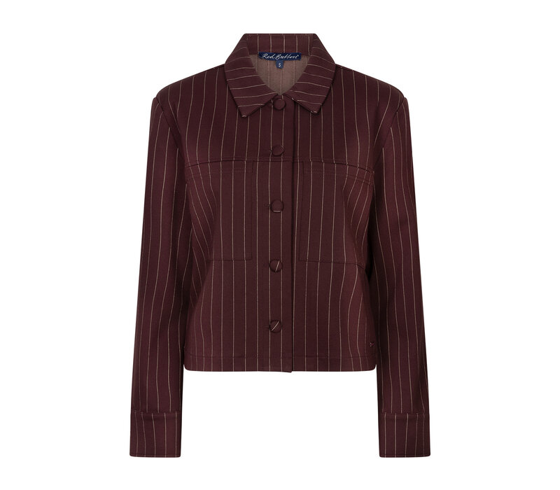 Red Button Jacket Punta Pinstripe Burgundy