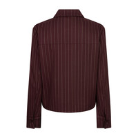 Red Button Jacket Punta Pinstripe Burgundy