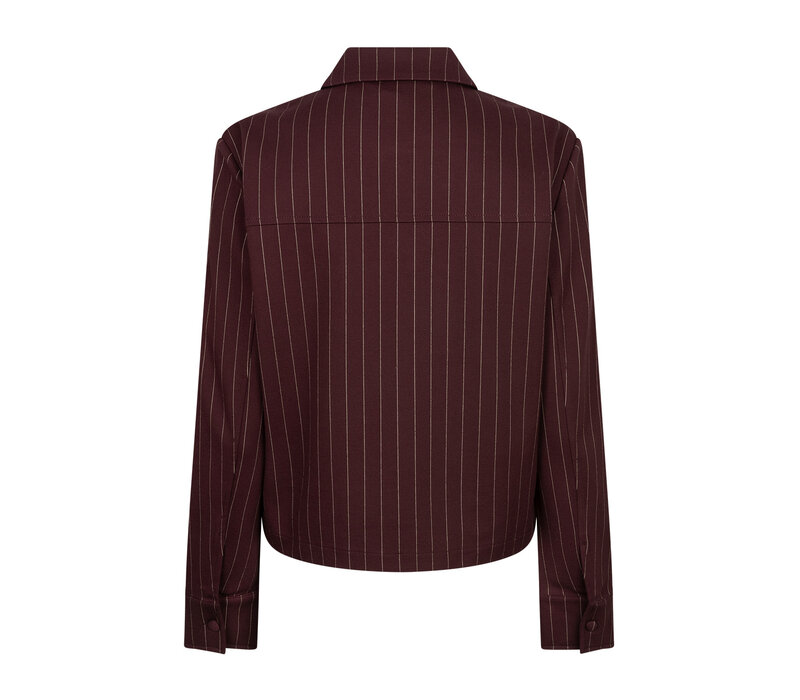 Red Button Jacket Punta Pinstripe Burgundy