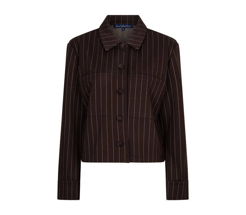 Red Button Jacket Punta Pinstripe Espresso
