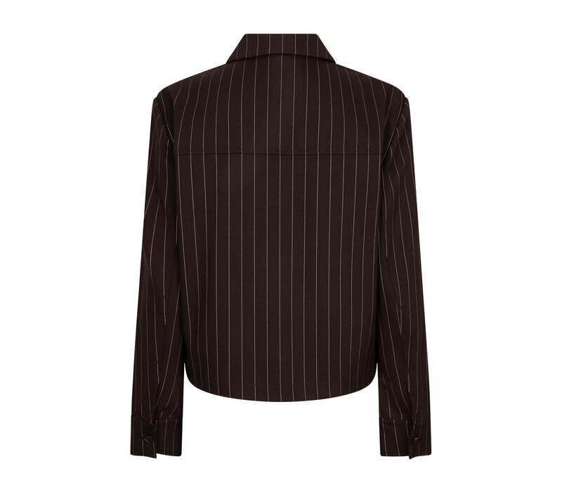 Red Button Jacket Punta Pinstripe Espresso