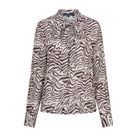 Red Button Blouse Zebra Burgundy