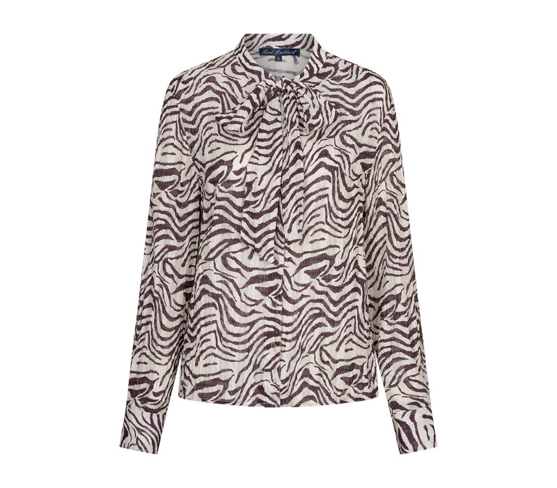 Red Button Blouse Zebra Burgundy