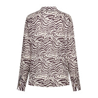 Red Button Blouse Zebra Burgundy