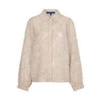 Red Button Blouse Fringes Stone