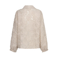 Red Button Blouse Fringes Stone