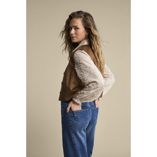 Red Button Blouse Fringes 