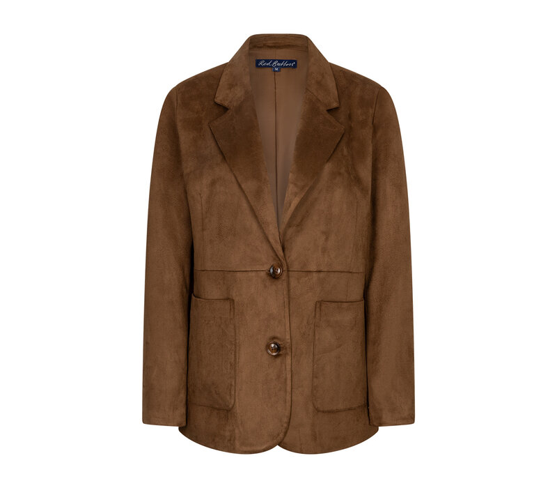 Red Button Blazer Suedine Praline