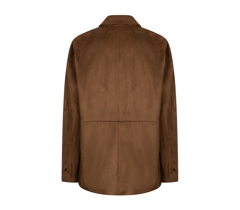 Red Button Blazer Suedine Praline