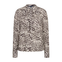 Red Button Blouse Zebra Espresso