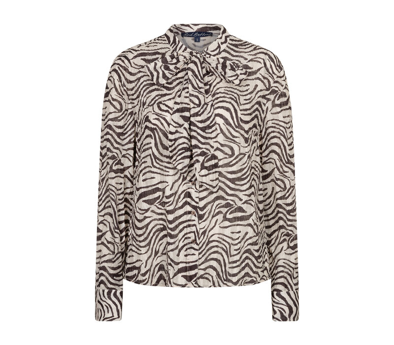 Red Button Blouse Zebra Espresso