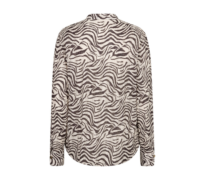 Red Button Blouse Zebra Espresso