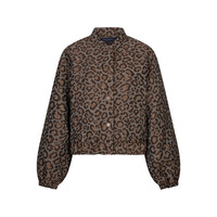 Red Button Bomber Jacquard Lurex Grey Brown