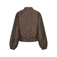 Red Button Bomber Jacquard Lurex Grey Brown
