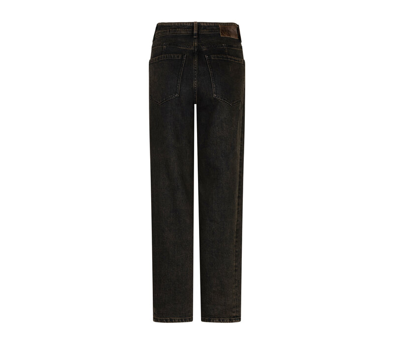 Red Button Caitlina Side Patch Denim Overdye Brown Black