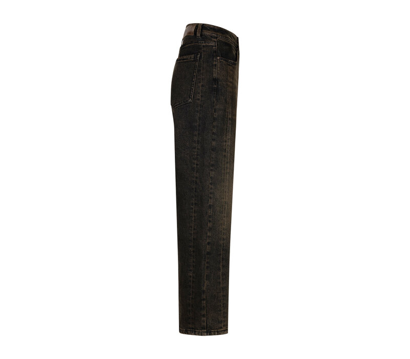 Red Button Caitlina Side Patch Denim Overdye Brown Black