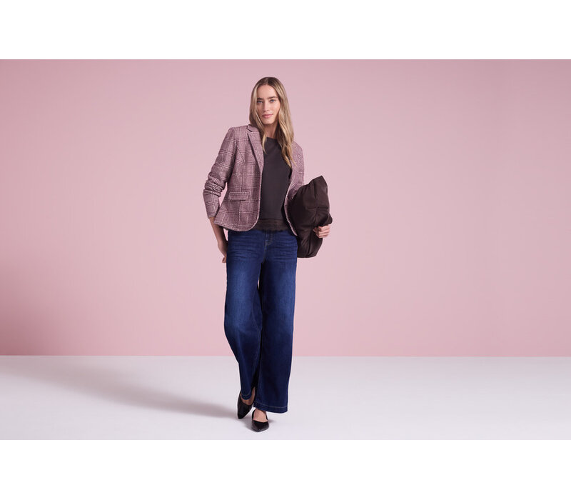 Street One Check Blazer Rustic Rouge