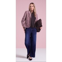Street One Check Blazer Rustic Rouge