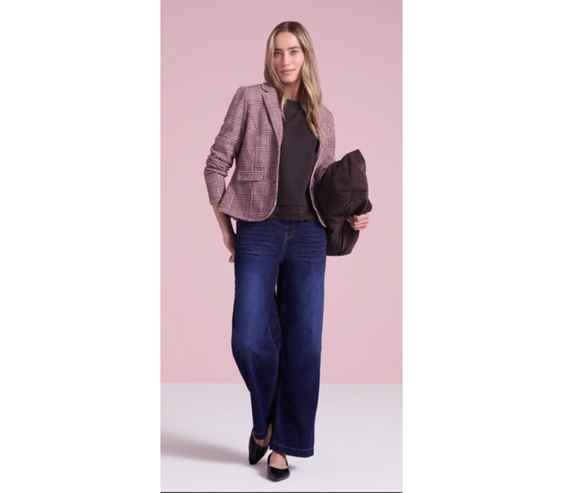 Street One Check Blazer Rustic Rouge