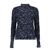 Geisha Top Turtle Rhinestones Dark Blue Silver