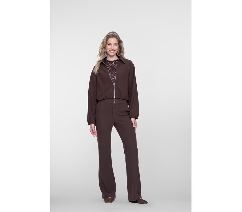 Geisha Bomber Comfy Collar Brown