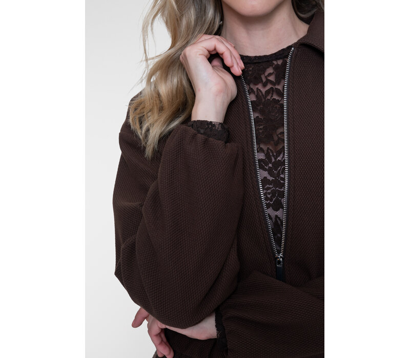 Geisha Bomber Comfy Collar Brown