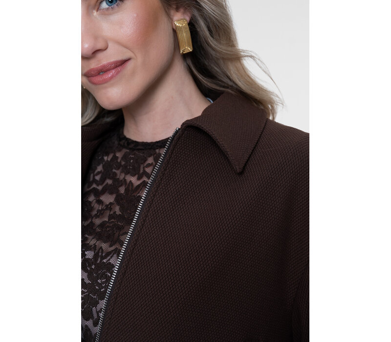 Geisha Bomber Comfy Collar Brown