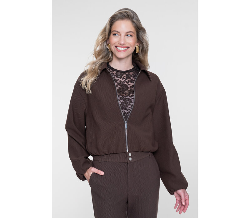 Geisha Bomber Comfy Collar Brown