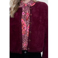 Geisha Cardigan Hairy Burgundy
