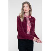 Geisha Cardigan Hairy Burgundy