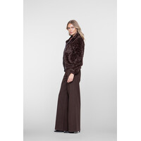 Geisha Jacket Fake Fur Zigzag Dark Brown