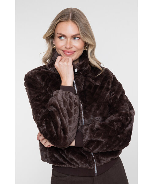 Geisha Geisha Jacket Fake Fur Zigzag