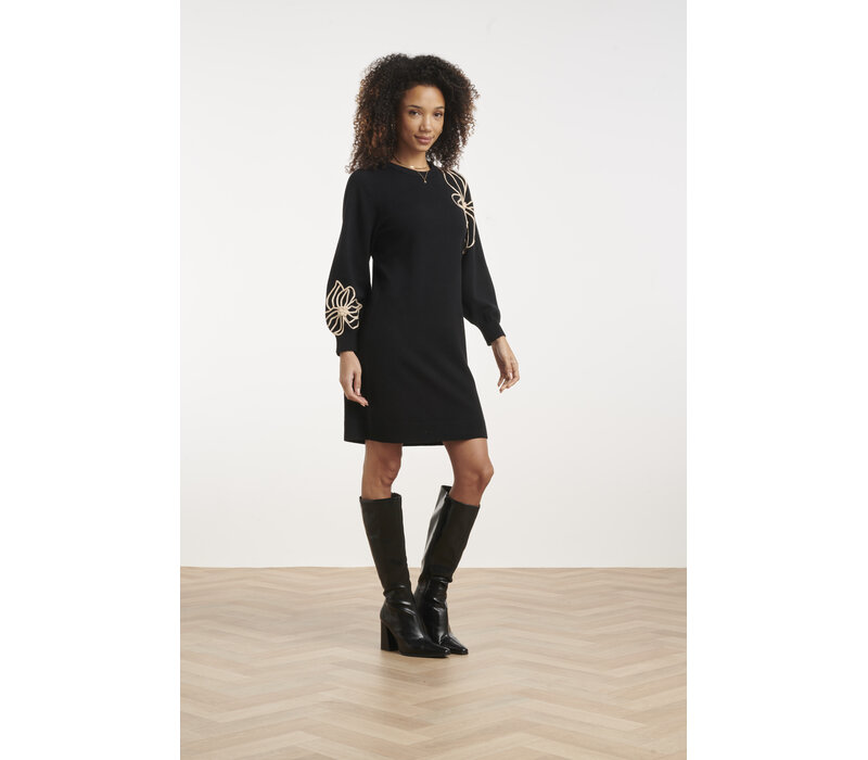 Smashed Lemon Knit Dress Black Sand