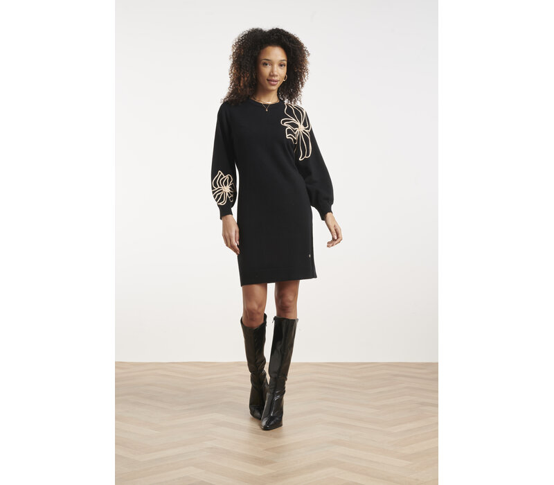 Smashed Lemon Knit Dress Black Sand