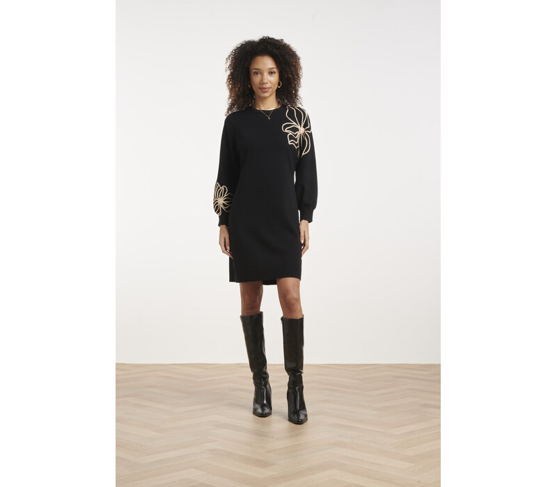 Smashed Lemon Knit Dress Black Sand